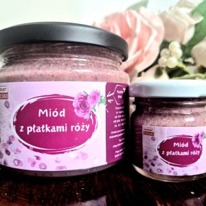 Miód z płatkami róży
